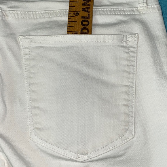 GAP 1969 mid rise stretch denim legging white 5 pocket button zipper size 27 - Picture 14 of 15